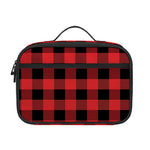 Red And Black Buffalo Plaid Print Portable Lunch Bag