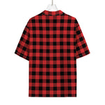 Red And Black Buffalo Plaid Print Rayon Hawaiian Shirt