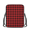 Red And Black Buffalo Plaid Print Rectangular Crossbody Bag