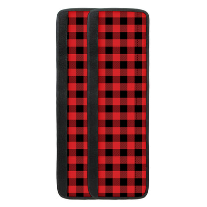 Red And Black Buffalo Plaid Print Refrigerator Handle Covers