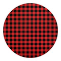 Red And Black Buffalo Plaid Print Round Blanket