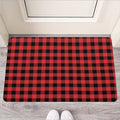 Red And Black Buffalo Plaid Print Rubber Doormat