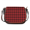 Red And Black Buffalo Plaid Print Saddle Bag