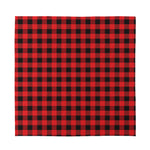Red And Black Buffalo Plaid Print Silk Bandana