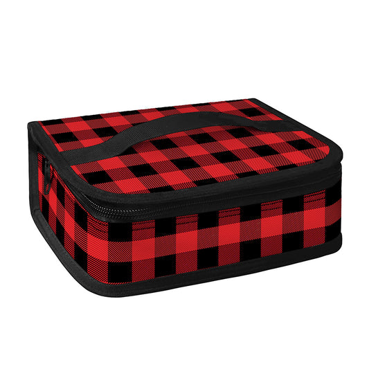 Red And Black Buffalo Plaid Print Small Lunch Bag