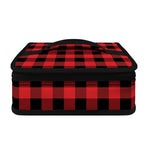 Red And Black Buffalo Plaid Print Small Lunch Bag