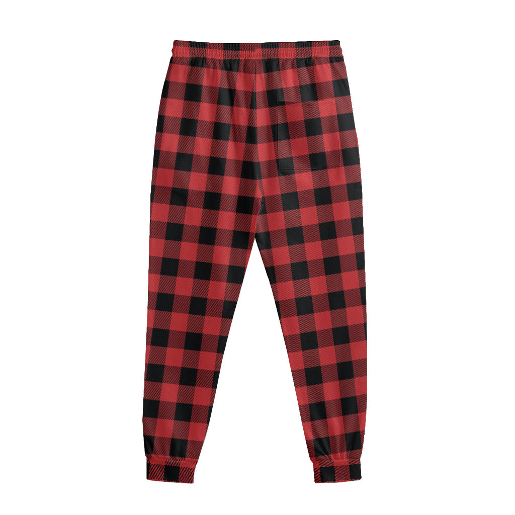 Red And Black Buffalo Plaid Print Sweatpants