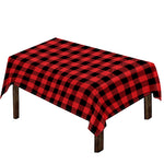 Red And Black Buffalo Plaid Print Tablecloth