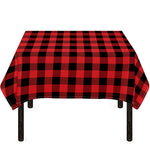 Red And Black Buffalo Plaid Print Tablecloth
