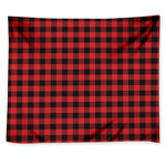 Red And Black Buffalo Plaid Print Tapestry