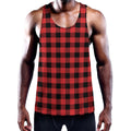 Red And Black Buffalo Plaid Print Men's Workout Tank Top