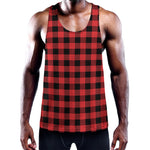 Red And Black Buffalo Plaid Print Training Tank Top