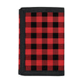 Red And Black Buffalo Plaid Print Trifold Wallet