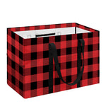 Red And Black Buffalo Plaid Print Utility Tote Bag