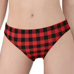 Red And Black Buffalo Plaid Print Women's Panties