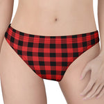 Red And Black Buffalo Plaid Print Women's Thong