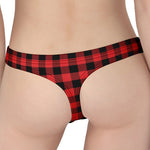 Red And Black Buffalo Plaid Print Women's Thong
