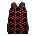 Red And Black Bull Skull Pattern Print 17 Inch Backpack
