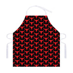 Red And Black Bull Skull Pattern Print Adjustable Apron