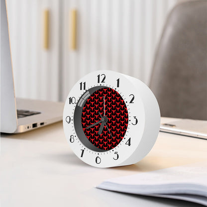 Red And Black Bull Skull Pattern Print Alarm Clock