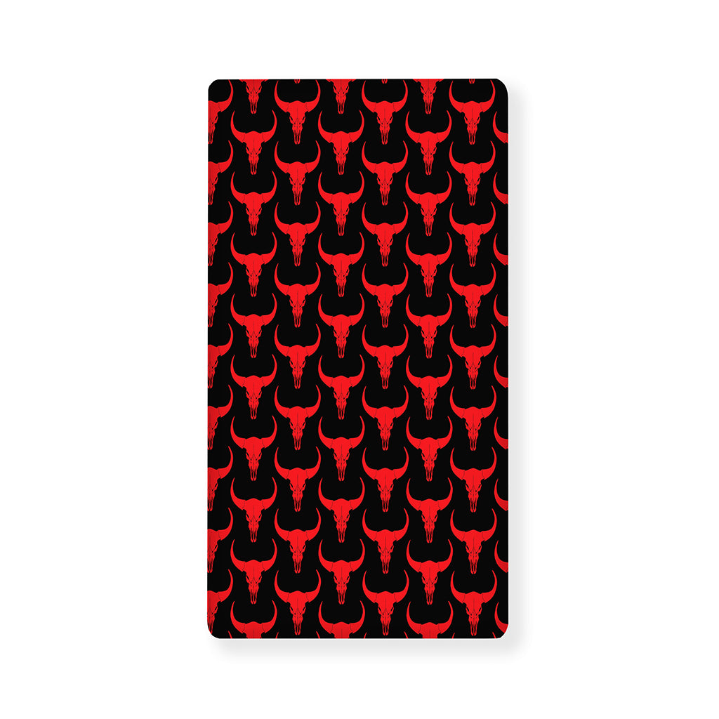 Red And Black Bull Skull Pattern Print Baby Crib Sheet