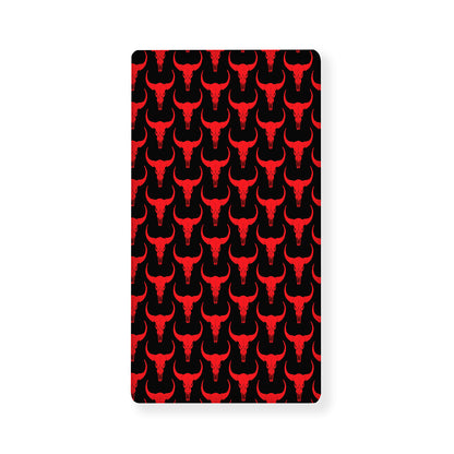 Red And Black Bull Skull Pattern Print Baby Crib Sheet