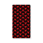 Red And Black Bull Skull Pattern Print Baby Crib Sheet