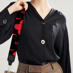 Red And Black Bull Skull Pattern Print Bag Strap