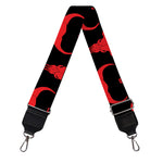 Red And Black Bull Skull Pattern Print Bag Strap