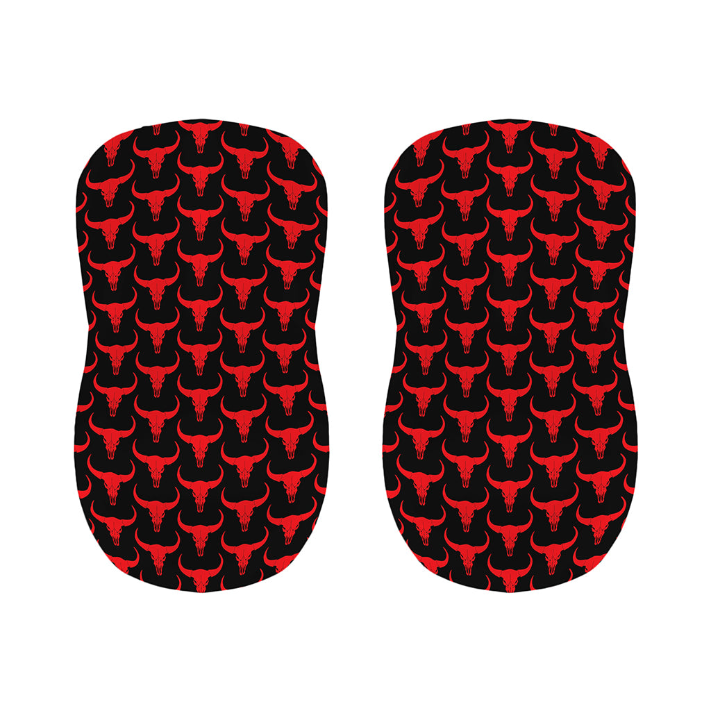 Red And Black Bull Skull Pattern Print Bar Stool Covers