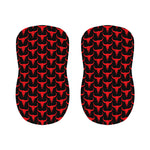 Red And Black Bull Skull Pattern Print Bar Stool Covers