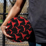Red And Black Bull Skull Pattern Print Basketball