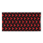 Red And Black Bull Skull Pattern Print Beach Towel