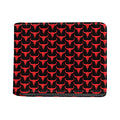 Red And Black Bull Skull Pattern Print Bifold Wallet