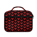 Red And Black Bull Skull Pattern Print Briefcase Bible Bag