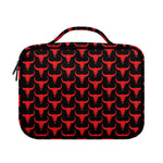 Red And Black Bull Skull Pattern Print Briefcase Bible Bag