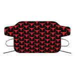 Red And Black Bull Skull Pattern Print Car Windshield Snow Cover
