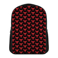 Red And Black Bull Skull Pattern Print Casual Backpack