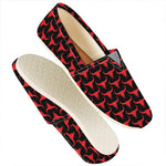 Red And Black Bull Skull Pattern Print Casual Shoes