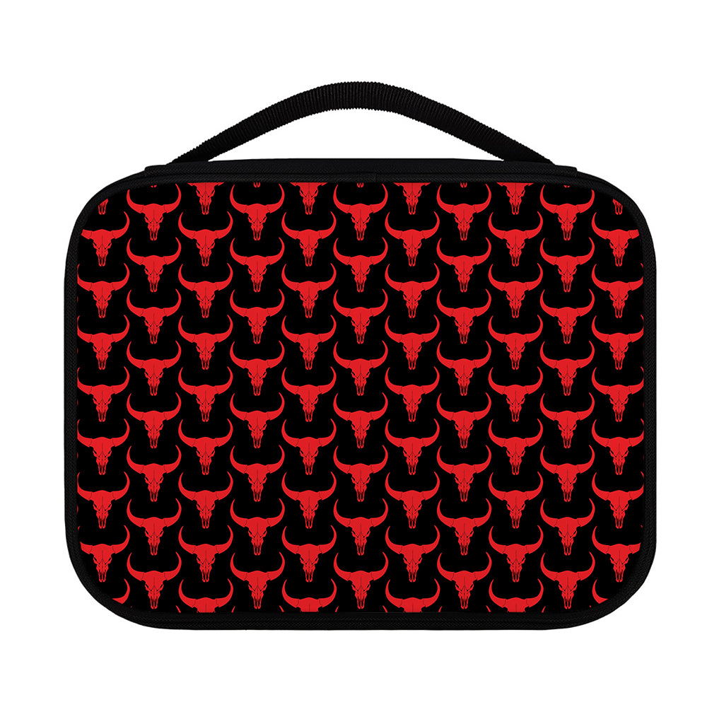 Red And Black Bull Skull Pattern Print Classic Bible Case