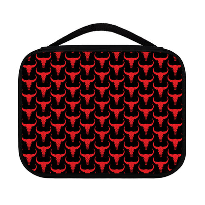 Red And Black Bull Skull Pattern Print Classic Bible Case