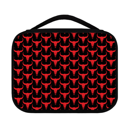 Red And Black Bull Skull Pattern Print Classic Bible Case