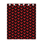 Red And Black Bull Skull Pattern Print Curtain