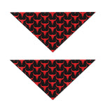 Red And Black Bull Skull Pattern Print Dog Bandana