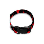 Red And Black Bull Skull Pattern Print Dog Collar