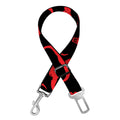 Red And Black Bull Skull Pattern Print Dog Seat Belt