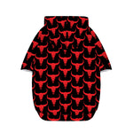 Red And Black Bull Skull Pattern Print Dog Zip Up Hoodie