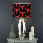Red And Black Bull Skull Pattern Print Drum Lamp Shade
