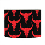 Red And Black Bull Skull Pattern Print Drum Lamp Shade