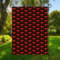 Red And Black Bull Skull Pattern Print Garden Flag